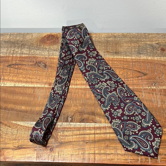 Dior Other - Christian Dior Vintage Burgundy Paisley Silk Tie